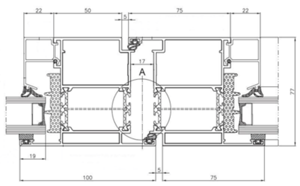 Zeichnung STOLMA Aluminium Haustür MB86