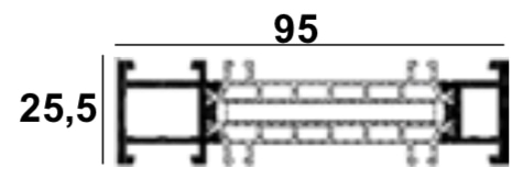technische Zeichnung einer Verbreiterung 25,5mm