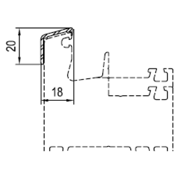 Technische Zeichnung von STOLMA Aluplast Trittschutz klein - Nr. 227300 Schnitt