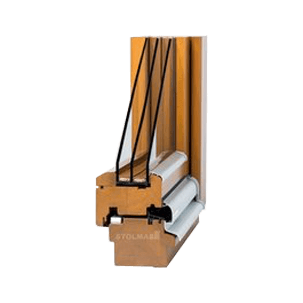 Seitenansicht eine STOLMA Fensters Premium Holz 105