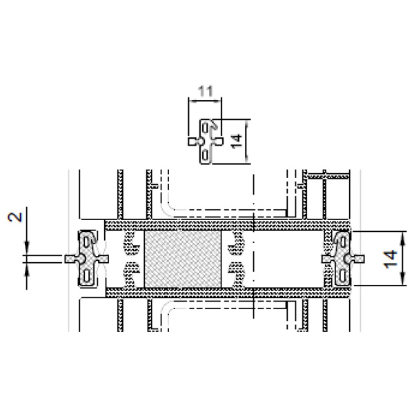 Technische Zeichnung von STOLMA Salamander Kopplung - Kopplungsfeder aus EPDM - Kopplung Nr. 414915 - Schnitt