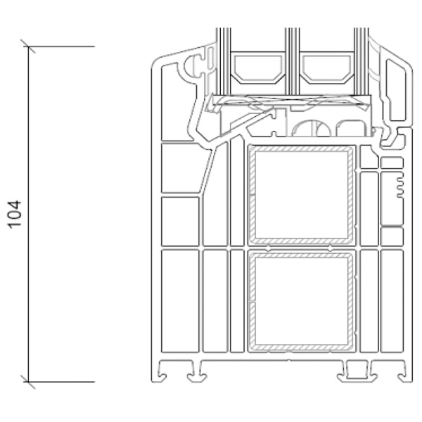 Technische Zeichnung von STOLMA VEKA SL 76 Fenster - Festverglasung - (FoF) - Blendrahmen Nr. 101351 - Schnitt